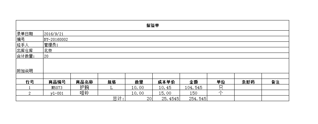 报溢单#1